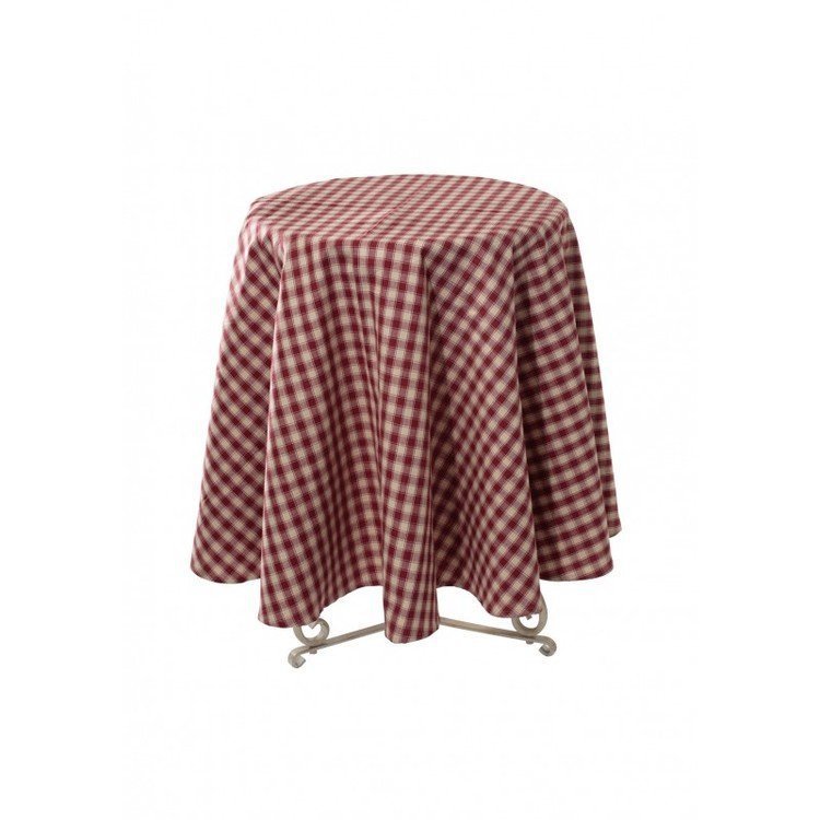 180cm Round Red Check Tablecloth Cotton Tablecloth