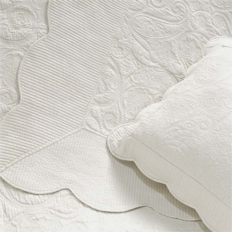 King Size Byzance Ivory Quilted Luxury Bedding Cover Set